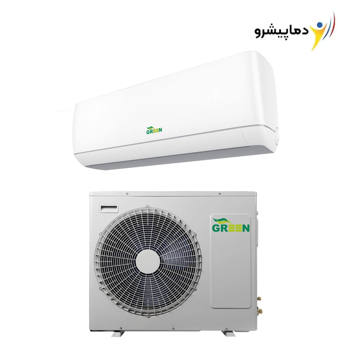 Diamond 24000 hot and cold air conditioner Green model GWS-H24P1T1R1-J کولر گازی دیاموند 24000 سرد گرم گرین مدل GWS-H24P1T1/R1-J